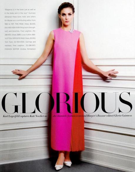 Kati Nescher by Karl Lagerfeld for Harper’s Bazaar US March 2013