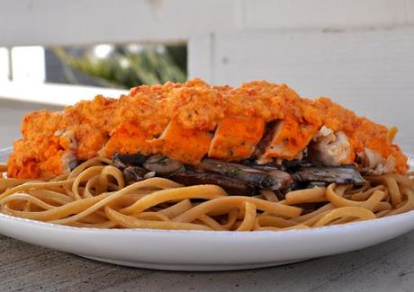 Sweet Pepper Chicken With Linguine & Mushrooms