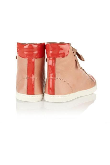 Lanvin Patent-trimmed leather sneakers ($680)