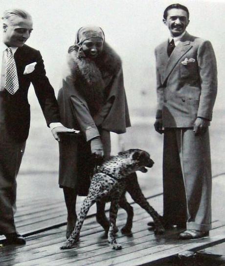 Josephine Baker and her leopard.