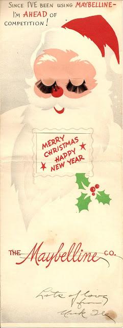 Original Vintage Christmas Card from the Maybelline Company, signed by my great uncle, Maybelline founder, Tom Lyle Williams