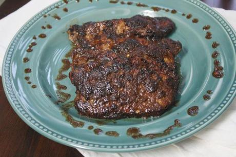 on cocoa crusted pork chops...