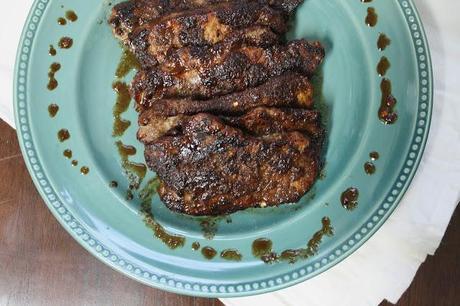 on cocoa crusted pork chops...