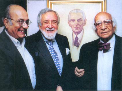 Miriam's gramps next to Arsehir Cowasjee and Fatehyab Ali Khan - at the right.  Check out that AWESOME bowtie :)  Photo Courtesy of Dawn News -  http://dawn.com/2012/11/25/in-pictures-arsehir-cowasjee-1926-2012