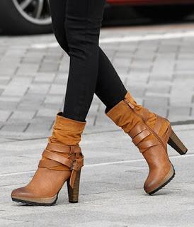 High-heeled boots, comfy boots