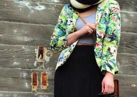 floral blazer, leotard, Fleur d'elise, American Apparel