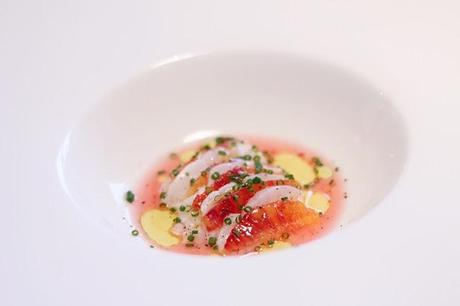 Ceviche of cod & blood orange with chives # 59