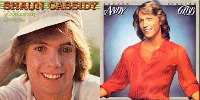 album covers of Shaun Cassidy and Andy Gibbs