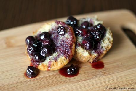Banana Bread with Warm Blueberry Compote