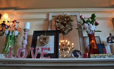 mantle for Valentines Day