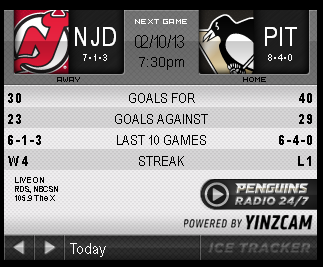 Game 13 : Penguins vs. Devils : 02.10.13 : Live Game Thread!