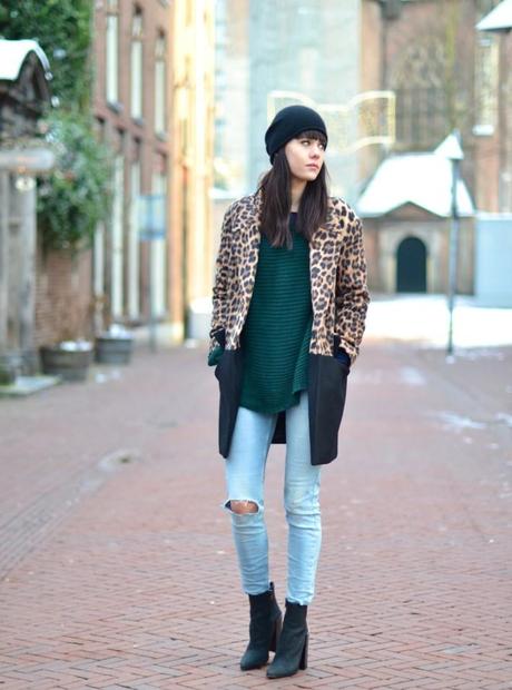 winter outfit leopard acne tess boots