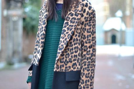 zara leopard and black winter coat