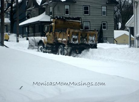 The stuck plow on our street.