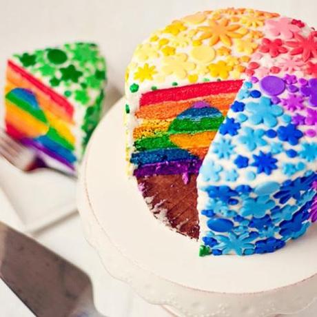 Rainbow cake via Pinterest