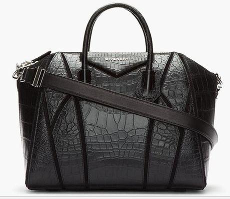 Givenchy Black Antigona Croc Embossed Patchwork Bag ($3,005) - Paperblog