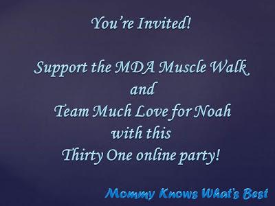 Support the MDA Muscle Walk with this Thirty One Online Party!