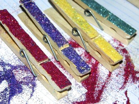 DIY glitter clothes pins