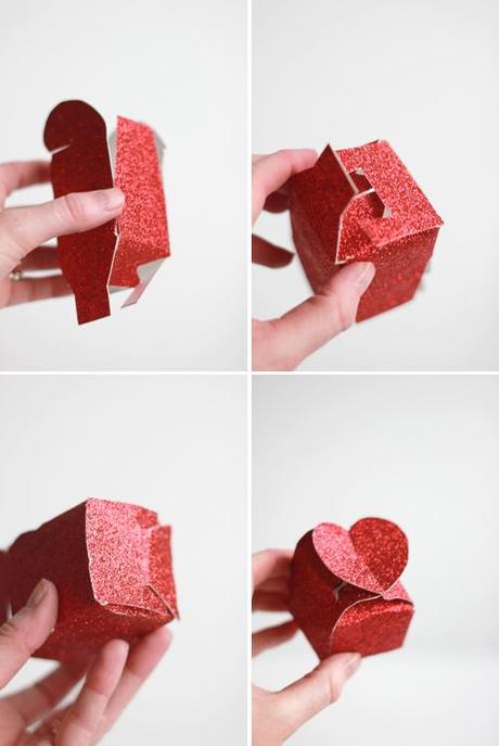 How to make glitter Valentine's heart boxes