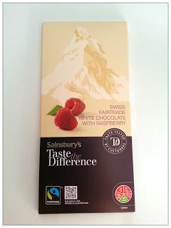 Sainsbury's Taste The Difference Swiss Fairtrade White Chocolate With Raspberry