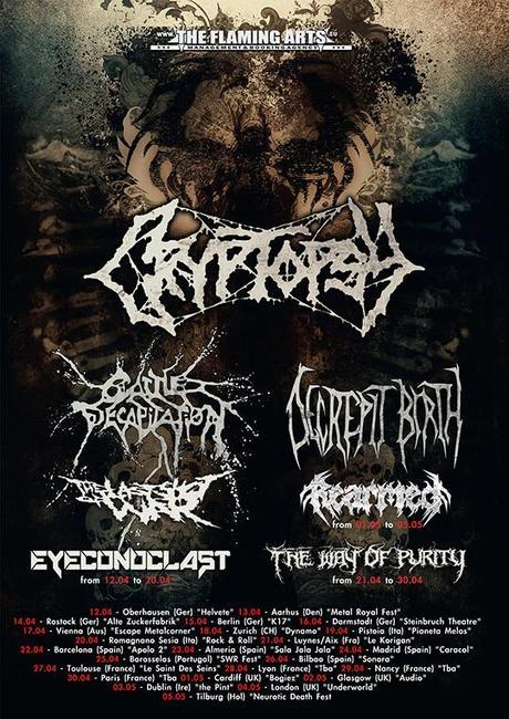 CRYPTOPSY To Tour Europe With CATTLE DECAPITATION And DECREPIT BIRTH