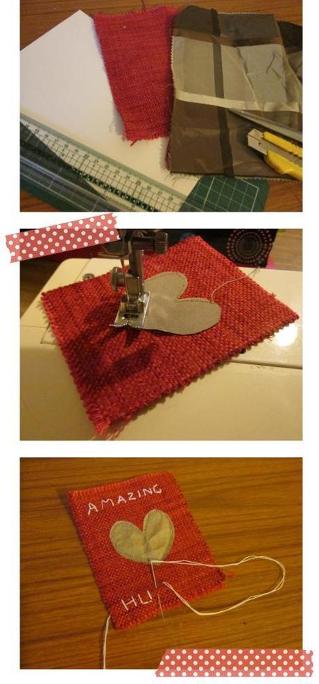 valentines day stitched card DIY tutorial amazing husband sewing