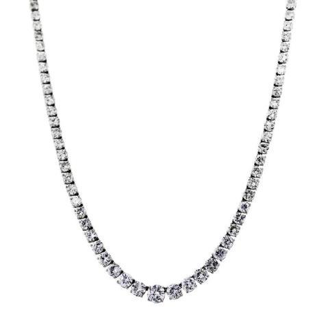 25 Carat Diamond White Gold Diamond Tennis Riviere Necklace, tennis necklace, palm beach show tennis necklace