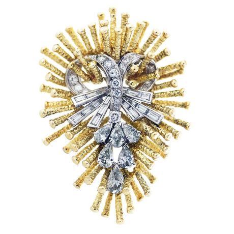 DAVID WEBB Custom Designed Jacket Diamond Pin, david webb pin, diamond brooch palm beach