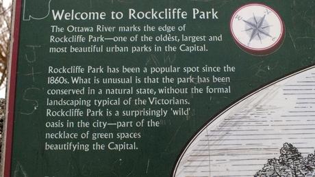 Rockcliffe Park sign on the Ottawa River - Canada