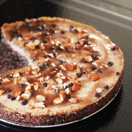 Vegan Caramel Almond Cheesecake