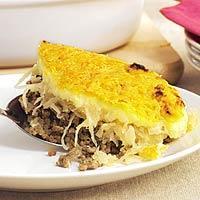 Casserole with sauerkraut and minced meat
