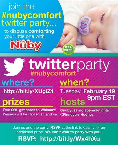Reminder! #NubyComfort Twitter Party February 19th 9pm EST!
