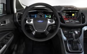 2013 Ford C-Max Hybrid inside - dash and steering wheel