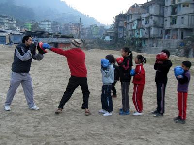 Young Boxers training at Singtam