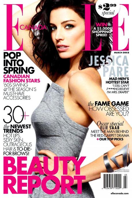 Cover- Jessica Pare by John van der Schilden for Elle Canada March 2013