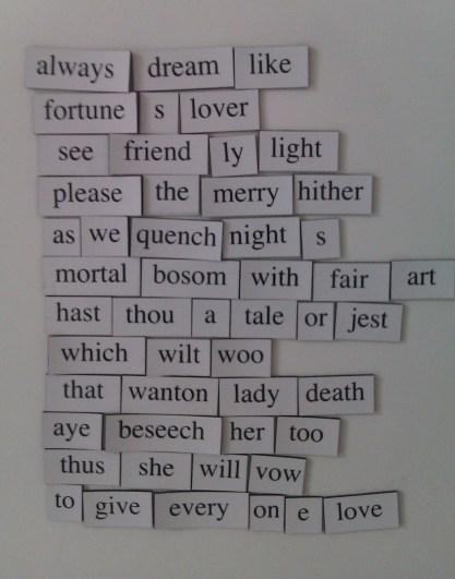 Shakespeare-Inspired Magnetic Poems
