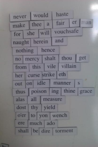 Shakespeare-Inspired Magnetic Poems