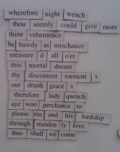 Shakespeare-Inspired Magnetic Poems