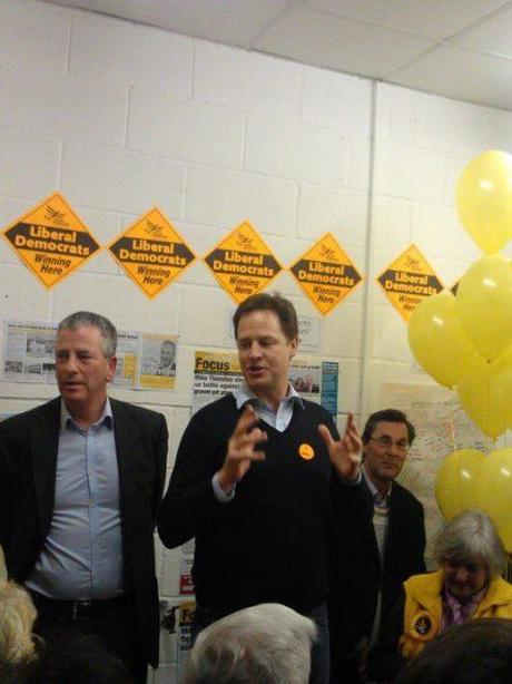 Clegg with Eastleigh candidate Mike Thornton