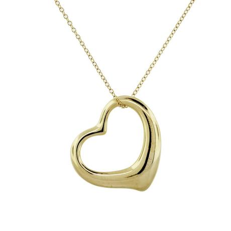 Tiffany & Co. Elsa Peretti 18k Yellow Gold Large Open Heart Chain