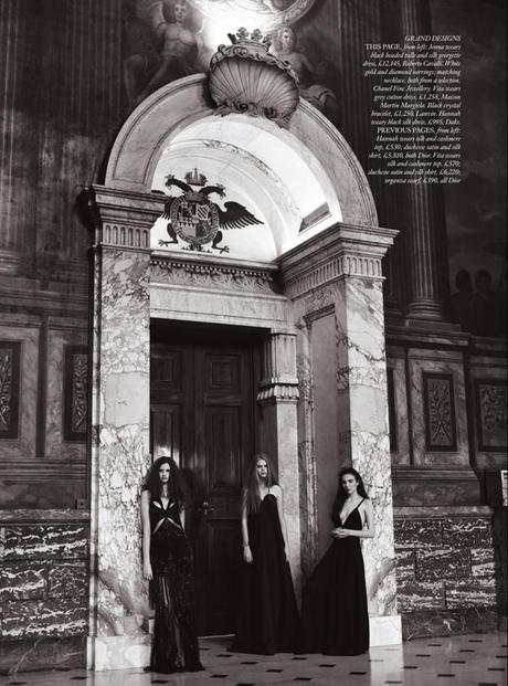 Hannah Noble, Jenna Roberts and Vita West for Harper's Bazaar UK March 2013 by Horst Diekgerdes