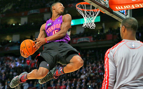 Terrence Ross dunks in Vince Carter Jersey - Slam Dunk Contest 2013