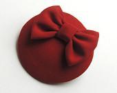 Miss Scarlett. Red Cocktail Hat. - talulahblue Miss Scarlett. Red Cocktail Hat. - talulahblue