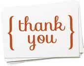 Thank you postcard Set of 10 in rust - 4x6 Treasuries!