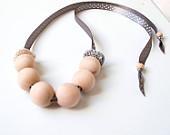 SALE 30%-Nursing Necklace/Teething Necklace-Wooden Necklace-Gray White-Valentine's day - Simplyacircle SALE 30%-Nursing Necklace/Teething Necklace-Wooden Necklace-Gray White-Valentine's day - Simplyacircle