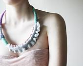 Pastel Fiber art necklace, Felt necklace, Statement necklace, Boho necklace, Felt Jewelry, Fiber art Jewelry, Grey, Mint Green, Lavander - elifus Pastel Fiber art necklace, Felt necklace, Statement necklace, Boho necklace, Felt Jewelry, Fiber art Jewelry, Grey, Mint Green, Lavander - elifus