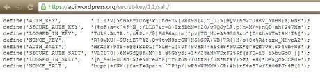 WP secret keys
