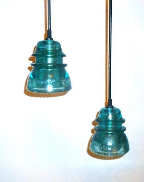 upcycled vintage industrial insulator pendant light