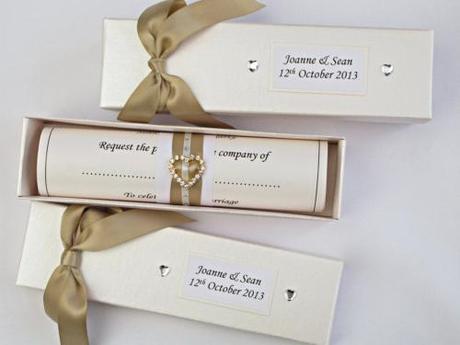 scroll wedding invitation