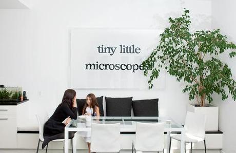 Modern breakfast seating area with black and white furniture